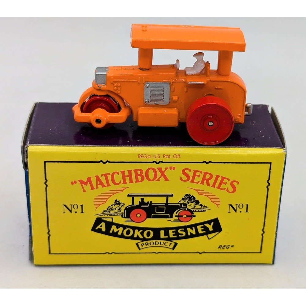 1988 Moko Lesney Matchbox Series No. 1 Steamroller Diecast With Box